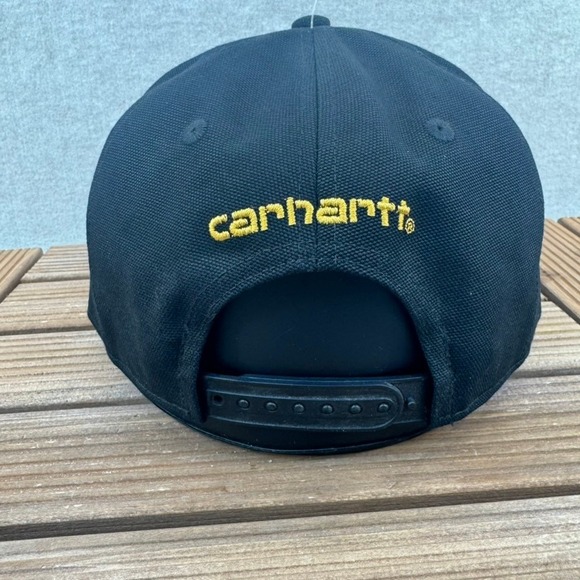Carhartt Firm Duck Flat Brim Cap Black Force Sweatband One Size AH1604M - Picture 4 of 6